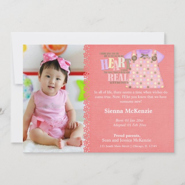 Adoption Girl Announcement (Front)