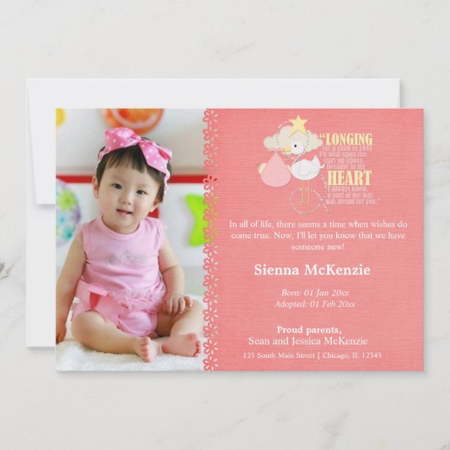 Adoption Girl Announcement (Front)