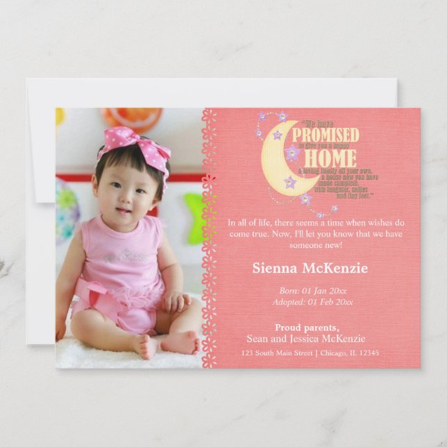 Adoption Girl Announcement (Front)