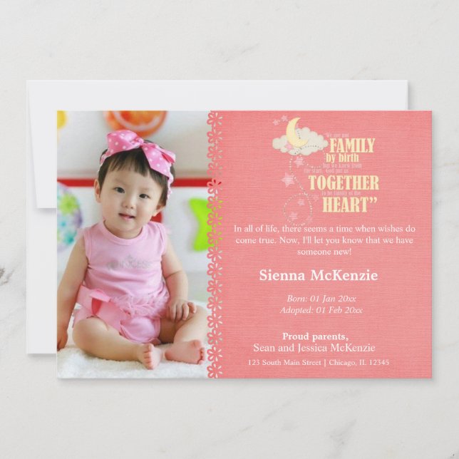 Adoption Girl Announcement (Front)
