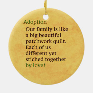 Adoption is a Patchwork Ceramic Tree Decoration