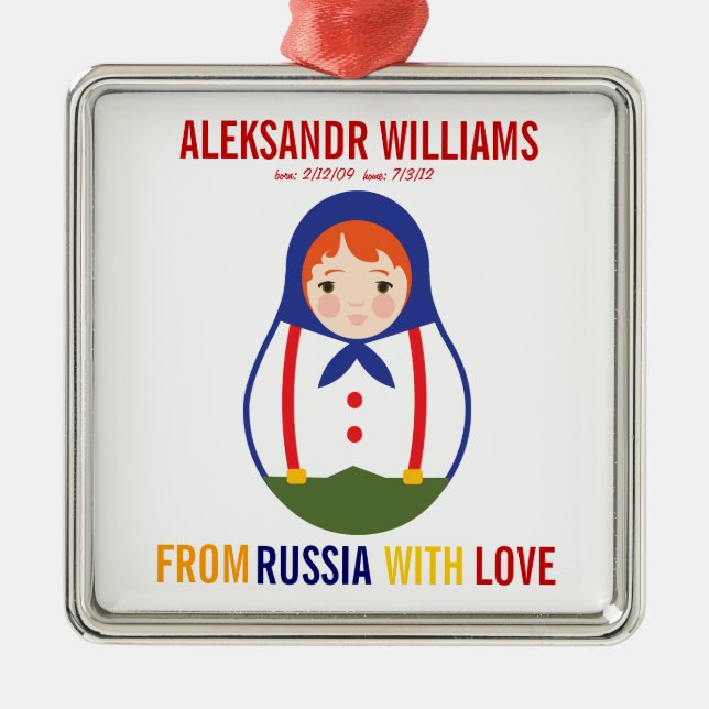 Adoption Ornament Russian Matryoshka Keepsake (Front)