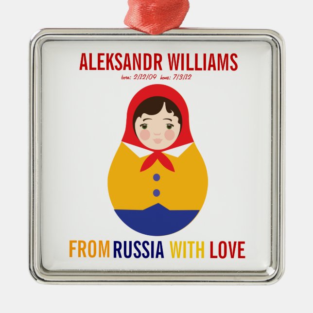 Adoption Ornament Russian Matryoshka Keepsake (Front)