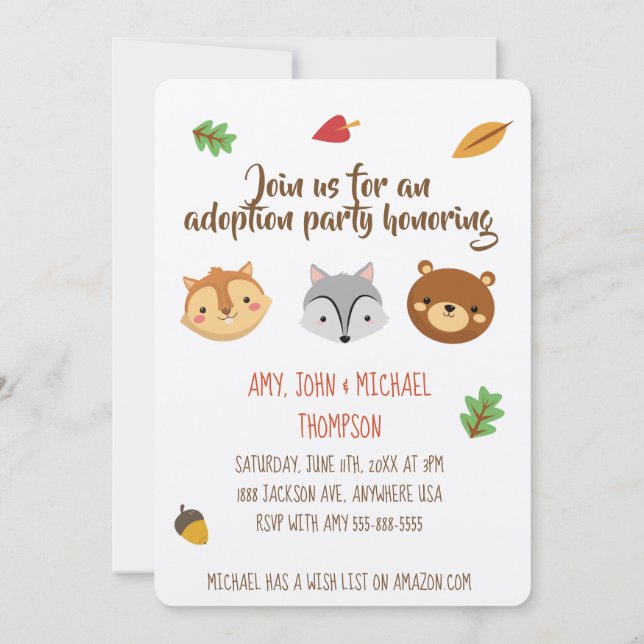 Adoption Party Announcment - Invitations (Back)
