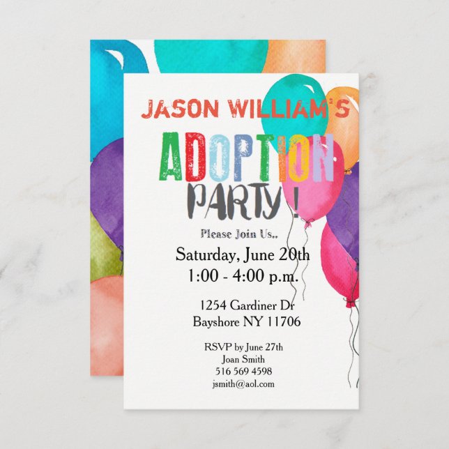 Adoption Party Collection Invitation (Front/Back)