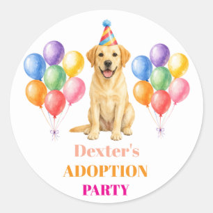 Adoption Party Gotcha day Labrador Dog Pet Classic Round Sticker