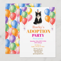 Adoption Party Gotcha day Tuxedo Cat Pet