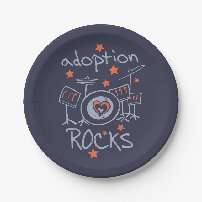 Adoption Rocks Party Paper Plate (Front)