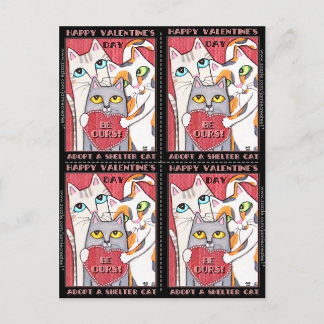Adoption / Shelter Cats 4 Valentines Flat Cards (Front)