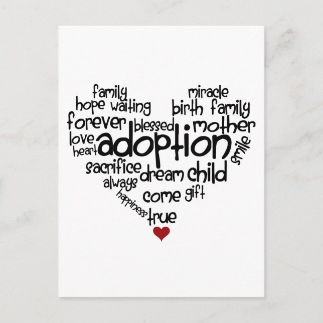 Adoption-words Postcard (Front)