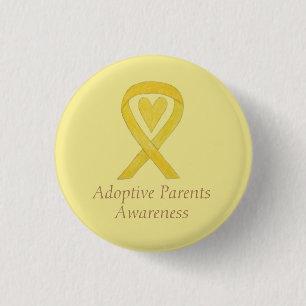 Adoptive Parents Awareness Heart Ribbon Custom Pin