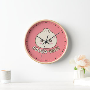 Adora-Bao Cute Kawaii Bao Dumpling Pun Lover  Clock