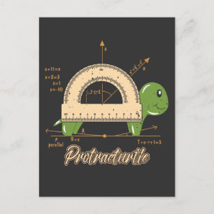 Adorabe Math Protractor Turtle Kids School Postcard