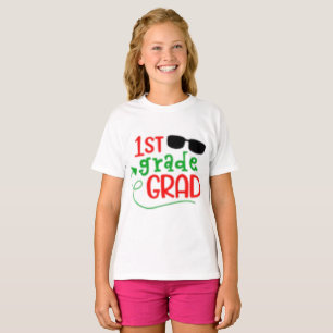 Adorable 1st Grade Grad Girls Shirt   Colourful 