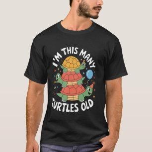 Adorable 3 Turtles Birthday - 3 Year Old Fun T-Shirt