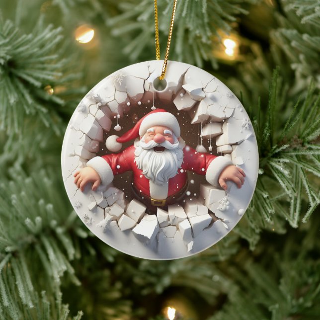 Adorable 3d Santa Clause Ceramic Tree Decoration (Tree)