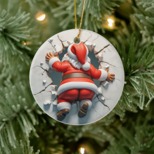 Adorable 3d Santa Clause Ceramic Tree Decoration