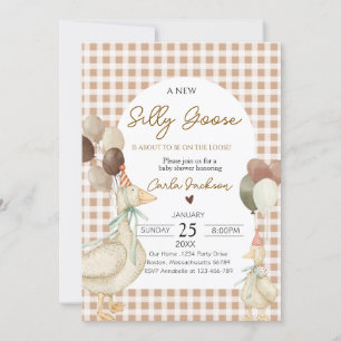Adorable A New Silly Goose Baby Shower Invitation