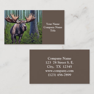Adorable Abstract Little Moose Business Card