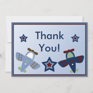 Adorable Aeroplanes/Aviator Thank You Card