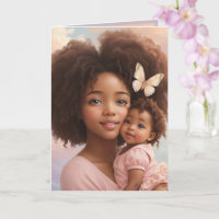 Adorable African American Baby Girl & Mum Pastel