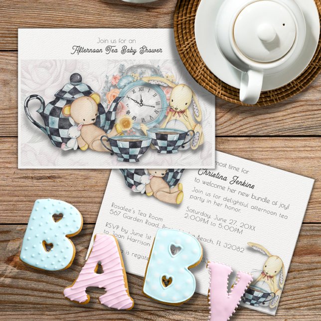 Adorable Afternoon Tea Party Baby Shower Invitation (Creator Uploaded)