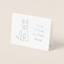 Adorable Airedale Terrier Sketch on Customisable
