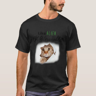 Adorable  Alien Cat Kitten Fabric Love Cats Cat Pe T-Shirt