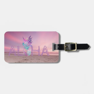 Adorable Aloha Hawaiian Pineapple,Beach Sunset Luggage Tag