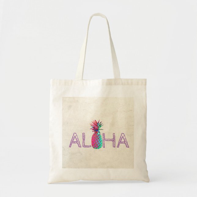 Adorable Aloha Hawaiian Pineapple Tote Bag (Front)