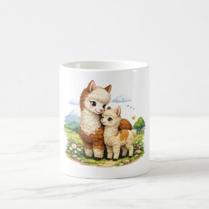 Adorable Alpaca Mother and Baby Coffee Mug