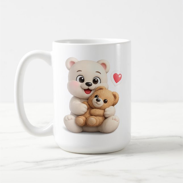  Adorable and Cute Teddy Bear Design Coffee Mug (Left)