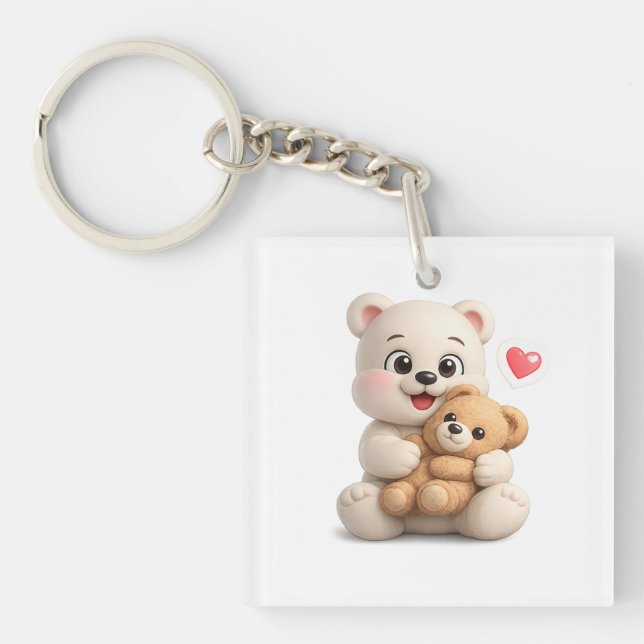  Adorable and Cute Teddy Bear Design Key Ring (Front)