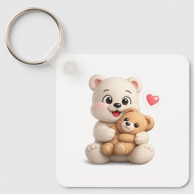  Adorable and Cute Teddy Bear Design Key Ring (Front)