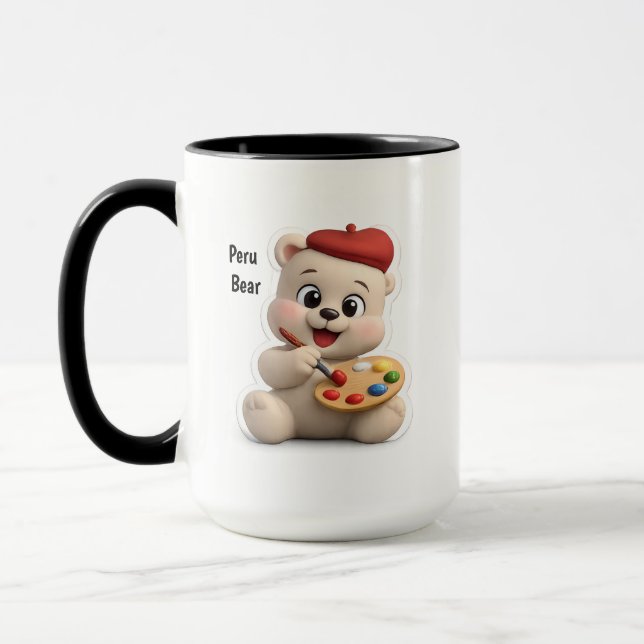 Adorable and Cute Teddy Bear Design Mug (Left)