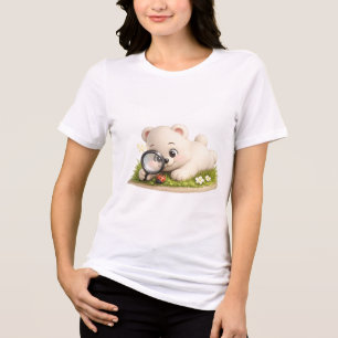 Adorable and Cute Teddy Bear Design Tri-Blend Shirt