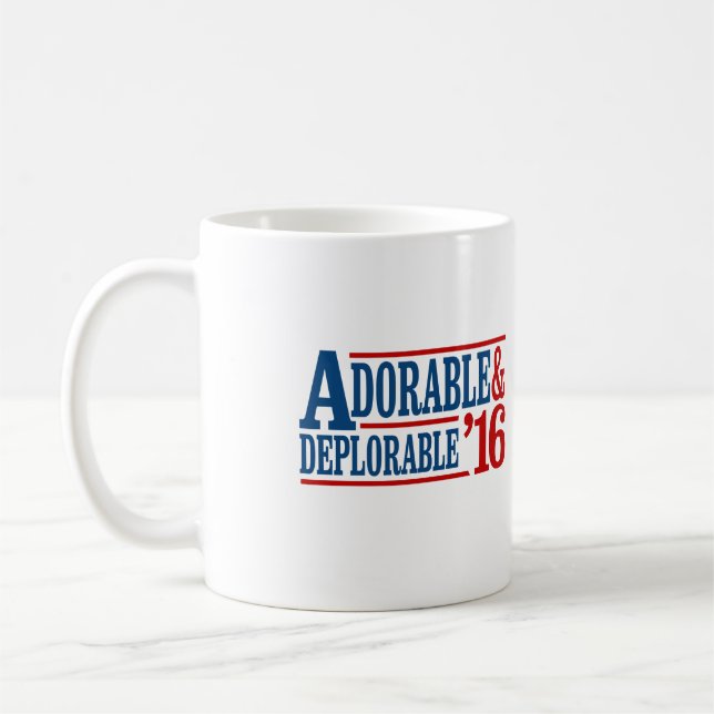Adorable and Deplorable 2016 - white -- Election 2 Coffee Mug (Left)