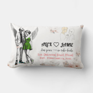 Adorable Angels Holding Hands Throw Pillow