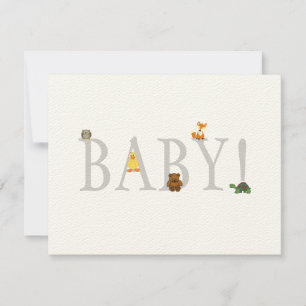 Adorable Animal Baby Shower Thank You Note Card