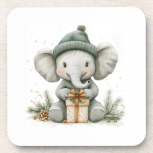 Adorable Animal Christmas Series Baby Elephant Coaster