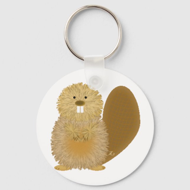 Adorable Animal Drawings: Beaver Key Ring (Front)