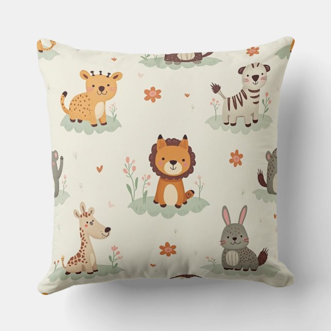 "Adorable Animal Pattern Cushion - Add Cosy Charm  (Back)