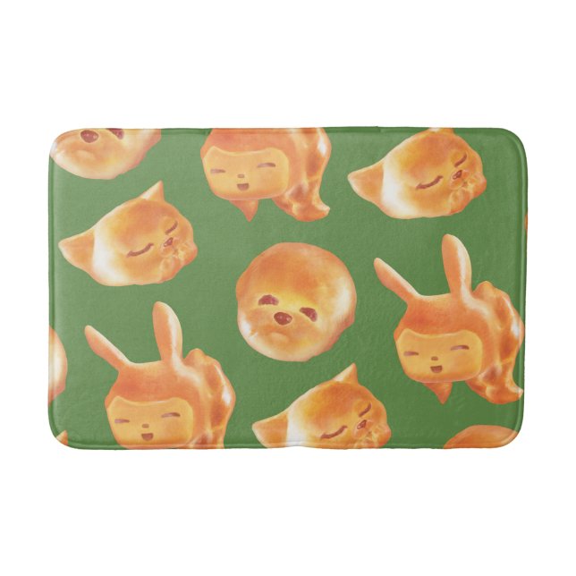 Adorable Animal Shaped Bread Pattern Bath Mat (Front)