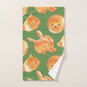 Adorable Animal Shaped Bread Pattern Hand Towel