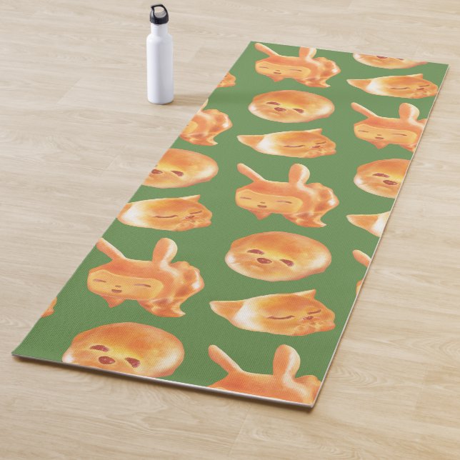 Adorable Animal Shaped Bread Pattern Yoga Mat (In Situ)