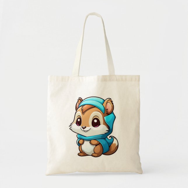 Adorable animal squirrel tote bag (Front)