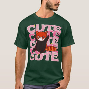 Adorable animals Cute Red Panda Light Pink Colour T-Shirt