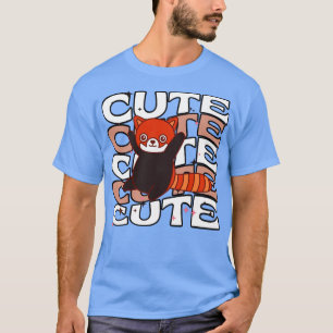 Adorable animals Cute Red Panda White and Brown Co T-Shirt