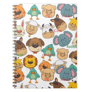 Adorable animals cute safari catoon kids notebook