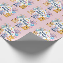 Adorable Animals Happy 1st Birthday Paper Plate